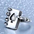 Gothic Spades Claw Stainless Steel Men's Ring Punk Rocker Finger Ring Gift