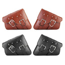 Pair Motorcycle Saddle Side Leather Bags Tool Pouch Universal For Harley