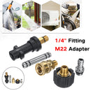 Pressure Washer Extension Lance Wand 1/4" M22 Quick Connect Adapter Hose G-un Fit