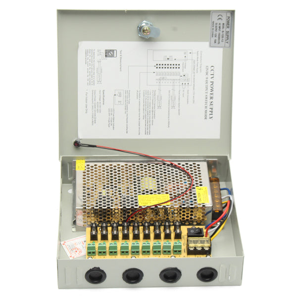 DC 12V 120W 9 Channel 8CH CCTV Power Supply Security Camera LED Strip Power Supply Box