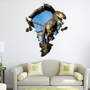 Miico Creative 3D Dinosaur Broken Wall Removable Home Room Decorative Wall Decor Sticker