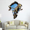 Miico Creative 3D Dinosaur Broken Wall Removable Home Room Decorative Wall Decor Sticker