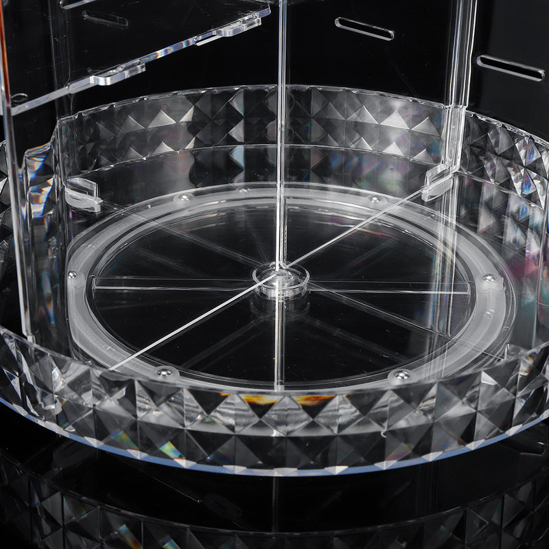 360 Degree Rotation Transparent Acrylic Cosmetics Storage Box Fashion Spin Multi-function Desktop Detachable Makeup Beauty Organizer