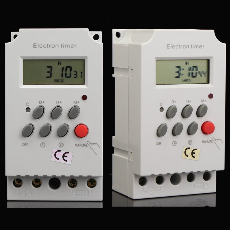 Digital Electronic Timer Switch AC 220V 25A Din Rail Programmable