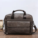 Ourdoor Men Leather Travel  Business Briefcase Laptop Messenger Shoulder Bag