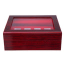12 Holes Wooden Box For Championship Ring Collection Display Red Black