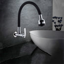 BOiROO Bathroom Basin Sink Faucet 360 Degree Rotatable Spout Single Handle Single Cold Tap Wall Mounted