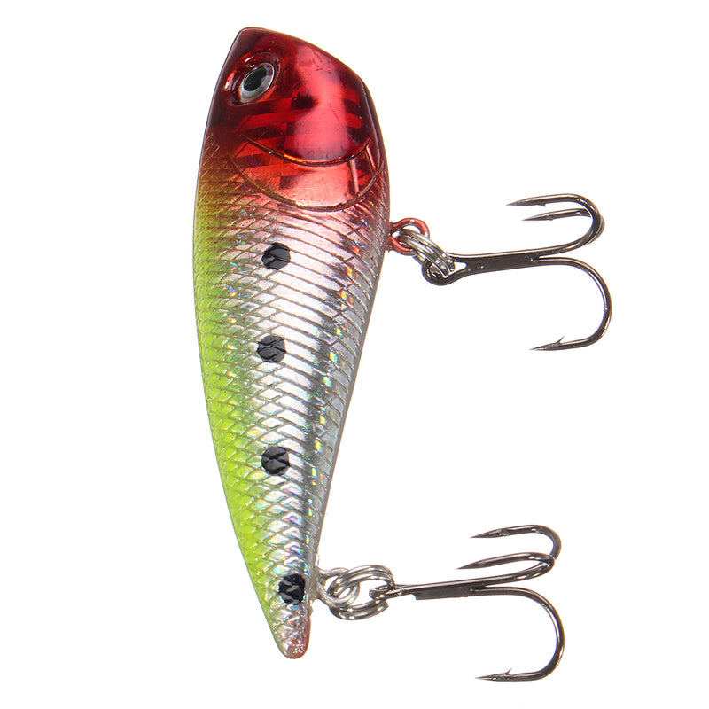 ZANLURE 7cm Topwater Popper Freshwater Floating Fishing Lure Bass Bait Tackle Crankbait