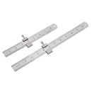 Drillpro 26mm Width 20/30cm Length Straight Ruler With Locking Stop Metric/Inch Woodworking Line Locator