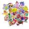 28pcs Cartoon Colourful Reflection DIY Laser Stickers For Suitcase Skateboard Laptop Luggage Sticker
