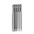 Broppe 5Pcs 100mm H2.5-H6 Hex Head Screwdriver Bit 1/4 Inch Hex Shank Magnetic Screwdriver Bits