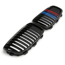 Pair M-Style Front Bumper Grille Shiny Gloss Black For BMW F20 F21 2011-2014