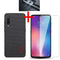 Bakeey Fabric Splice Soft Edge Protective Case+Tempered Glass Screen Protector +Lens Protector For Xiaomi Mi 9 / Mi 9 Transparent Edition-Black