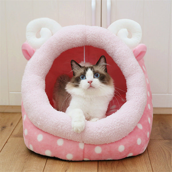 Cute Animal Design Comfortable Indoor House Bed Pet Dog Cat Nest Pad Soft Fleece Bed