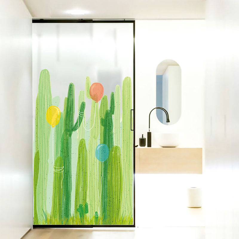 Miico FX82031 2PCS Cactus And Balloon Painting Sticker Glass Door Stickers Wall Stickers Home Decoration Sticker