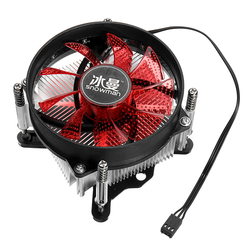 12V DC Copper Core CPU Cooler Fan Computer Cooling Fan Ultra Quiet LED CPU Fan for AMD/Intel 115X