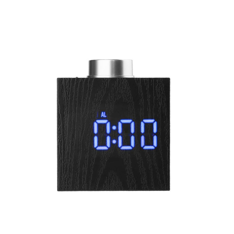 TS-T13 Wooden Grain LED Knob Digital  Electronic Creative Thermometer Hygrometer USB Charging Temperature and Humidity Measure