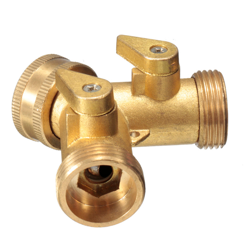 3/4 " Brass Garden Irrigation 2 Way Y Shape Adapter Splitter Hose Pipe Tap Connector