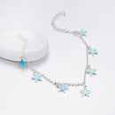 Trendy Luminous Blue Star Anklet Foot Chain Barefoot Sandal Beach Jewelry Bracelet Gift for Women