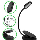 4 LED USB Rechargeable Eye-Care Book Light Clip On White Dimmable Table Lamp For Music Stand Night Reading Piano