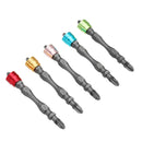 Broppe 5pcs 65mm PH2 Magnetic Screwdriver Bits Aluminum Ring 1/4 Inch Hex Shank Drywall Screwdriver