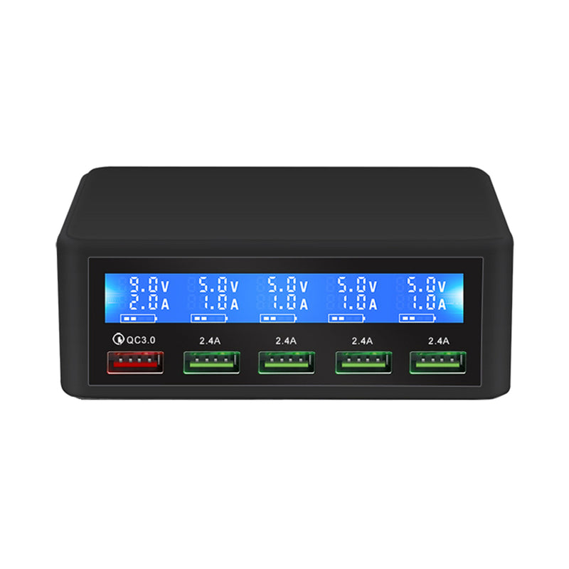 5V/10A LCD Display USB Charger Adapter Quick Charge 3.0 Multi Port Mobile Phone Rapid Charger USB Socket