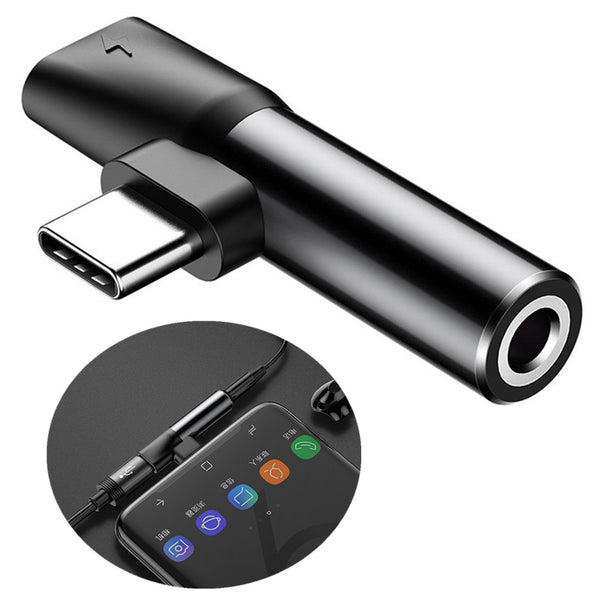 Baseus 2 in 1 Metal Type-c to Type-c Charging 3.5mm Audio Jack Adapter Converter for Xiaomi Huawei