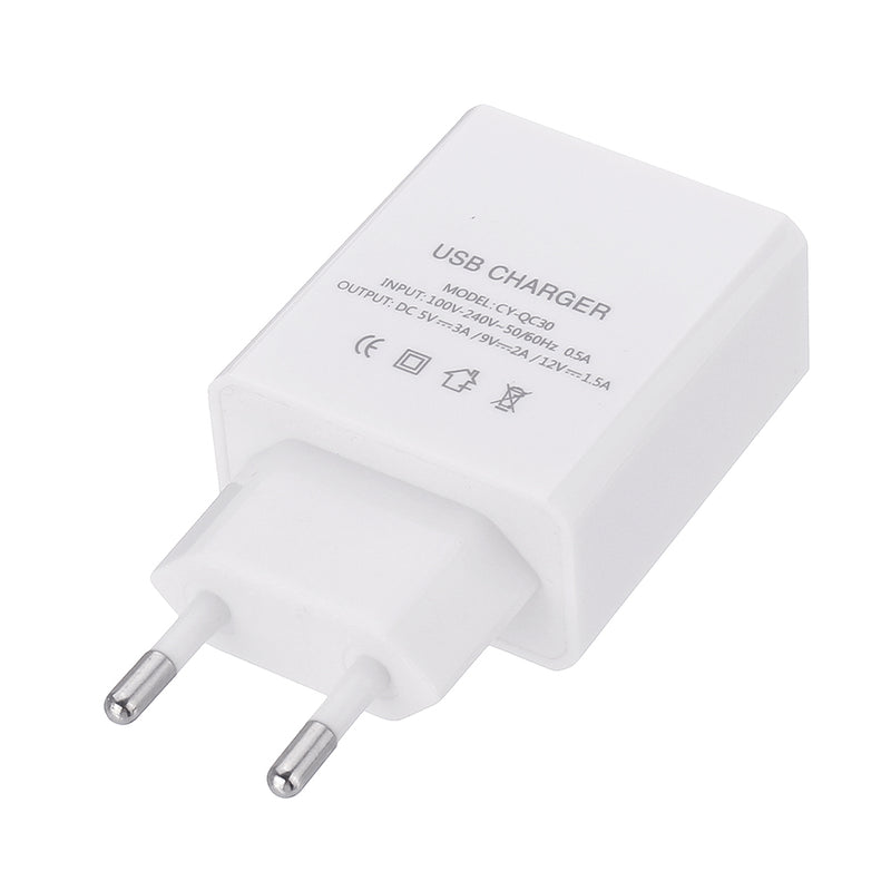 EU QC 3.0 18W USB Charger Power Adapter for Tablet Smartphone