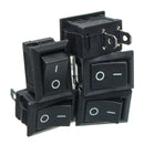 5pcs Black Push Button Mini Switch 6A-10A 110V 250V KCD1-101 2Pin Snap-in On/Off Rocker Switch