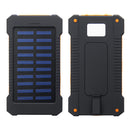 LED Compass Waterproof 6000mAh 2 USB Portable Solar Battery Charger Solar Power Bank Climbing Hook