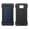LED Compass Waterproof 6000mAh 2 USB Portable Solar Battery Charger Solar Power Bank Climbing Hook