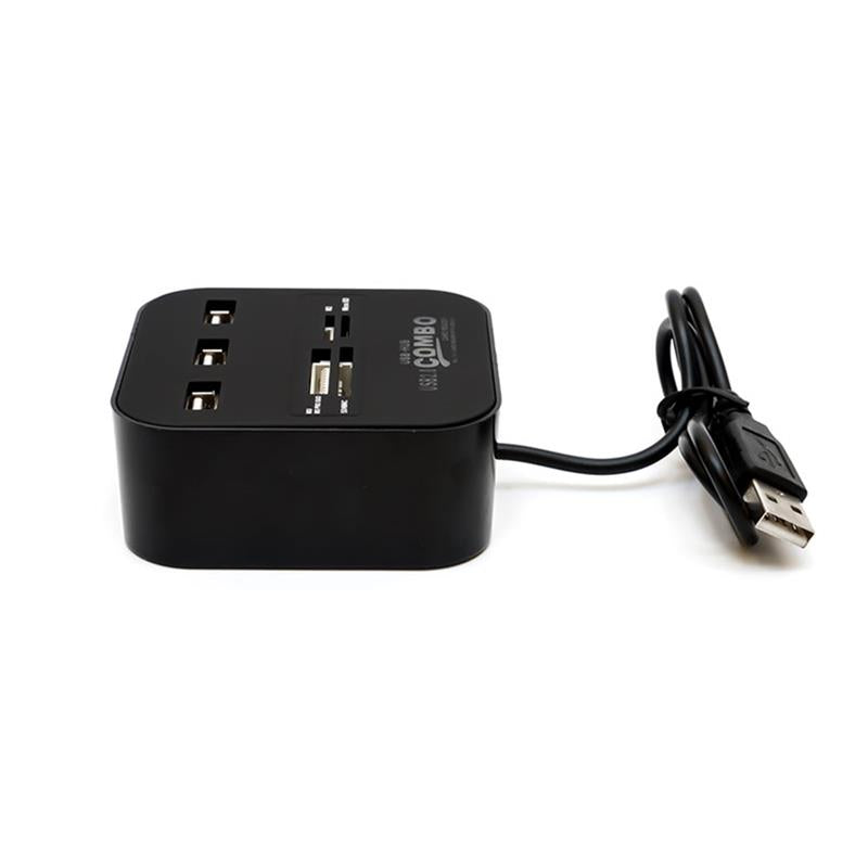 DM-HC01 All-in-one 3 Ports USB 2.0 HUB SD TF MS M2 MMC Card Reader Cable Splitter Adapter