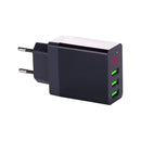 Bakeey 3.1A LED Display 3 USB Ports Fast Travel Charger EU Plug For Pocophone f1 Oneplus 6T mi8