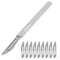10Pcs Carving Surgical Blades DIY Cutting Tool PCB Repair Animal Surgical Tool with Handle