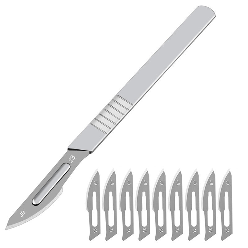 10Pcs Carving Surgical Blades DIY Cutting Tool PCB Repair Animal Surgical Tool with Handle