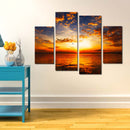 Miico Hand Painted Four Combination Decorative Paintings Sea Sunset Wall Art For Home Decoration