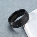 8mm Black Stainless Steel Men Ring Jewelry Clothing Accessories