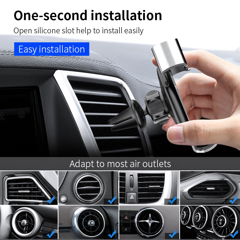 Floveme Gravity Linkage Air Vent Car Phone Holder 360 Degree Rotation For 4.7-7.0 Inch Smart Phone for iPhone for Samsung Xiaomi Mi9 Redmi Note 8