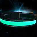 Smart Solar Power USB Charging Electronic LED Flashing Light Safe Nylon Dog Pet Collar for Different