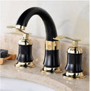 Basin Sink Faucet Hot and Cold Water Deck Mount Bathroom Mixer Taps W/2 Handles