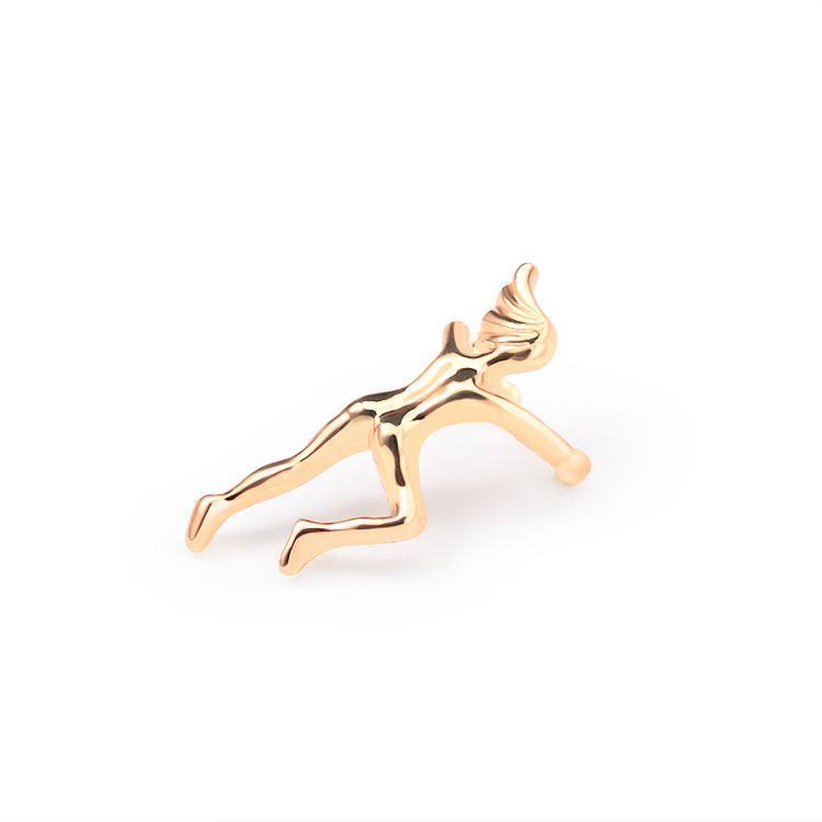 Funny Figure Gymnast Human Shape Earring No Piercing Ear Clip Trendy Earrings for Women