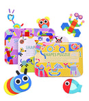 36Pcs Kids Wooden Pattern Blocks Set Geometric Shape Puzzle Jigsaw Toy