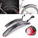 BIKIGHT Mountain Cycling Front Rear LED Mudguard Set Foldable Bicycle Bike Fender Quick Release