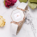 Fahion Diamond Mirror Watch Ladies Dress Ultra-thin Leather Women Quartz Watch