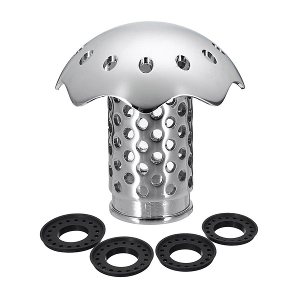 Stainless Steel Bath Tub Floor Drain Stopper Protector Hair Catcher Strainer+4 Rubbers