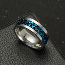 Titanium Steel Rotating Chain Finger Rings Fashion Style Steel Ring For Men