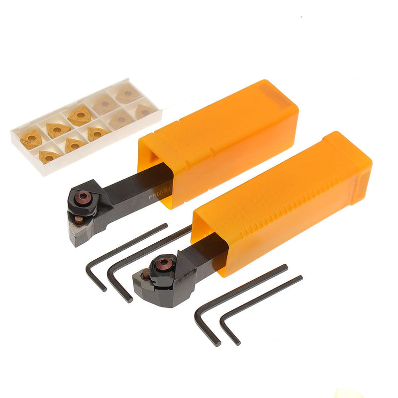 WWLNR/L1616H/K08 16x100mm Lathe Turning Tool Holder With 10pcs WNMG080404 Inserts