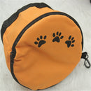 Foldable Oxford Cloth Dog Bowl Travel Outdoors Portable Dog Food Water Feeder Drinker Waterproof Dish Dispenser Zippered Bag