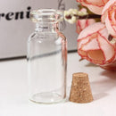 2Pcs Mini Clear Wishing Message Drift Glass Bottles Vials With Cork
