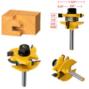 Drillpro RB15 3pcs 1/4 Inch Round Rail Stile Router Bits Wood Working Cutter
